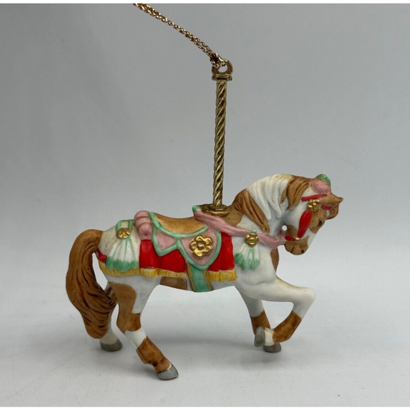 Vintage Lenox Christmas Ornament Carousel Pinto Horse 1989 Porcelain - Picture 1 of 5